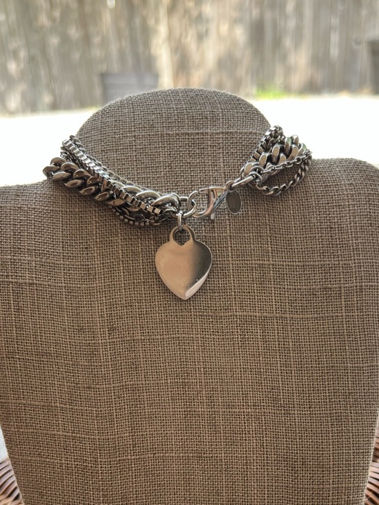 Jewelry - Silver Heart Charm Multi-Chain Bracelet - Silver